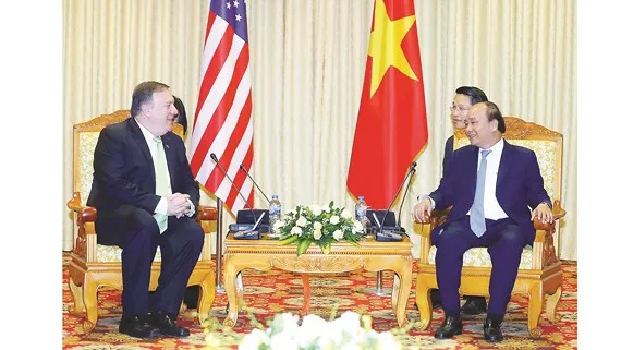 Thủ tướng Nguyễn Xuân Phúc tiếp Bộ trưởng Ngoại giao Hoa Kỳ Michael Pompeo thăm chính thức Việt Nam