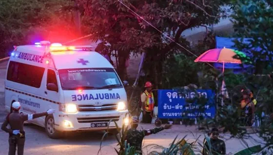 Khu vực giải cứu các thành viên đội bóng ở Chieng Rai, Thái Lan. Ảnh: CNN