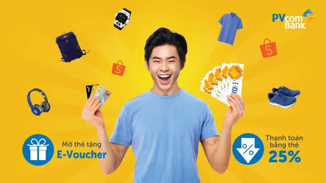 Giảm 25% tại Shopee với thẻ PVcomBank Mastercard