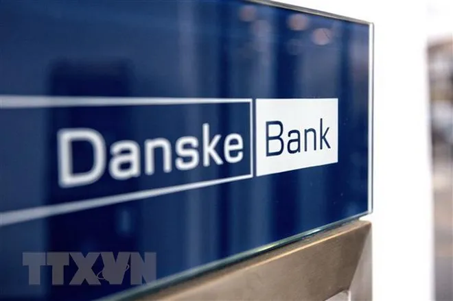 Biểu tượng Danske Bank tại Copenhagen, Đan Mạch. (Ảnh: AFP/TTXVN)