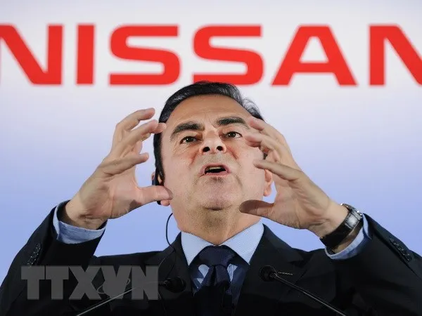 Ông Carlos Ghosn tại cuộc họp báo ở Yokohama, ngoại ô Tokyo, Nhật Bản. (Ảnh: AFP/TTXVN)