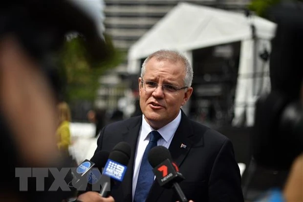 Thủ tướng Australia Scott Morrison phát biểu với báo giới tại Sydney ngày 20/10/2018. (Ảnh: AFP/ TTXVN)