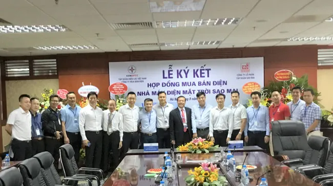 Tập đoàn Sao Mai đã ký kết hợp đồng mua bán điện với EVN, khi dự án hoàn thành sẽ được đấu nối lên lưới điện quốc gia.