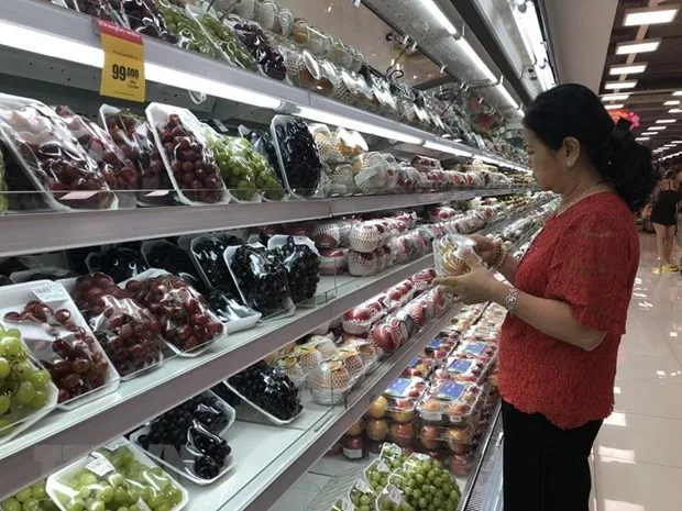Người dân mua hàng nhu yếu phẩm tại các siêu thị. (Ảnh: Anh Tuấn/TTXVN)