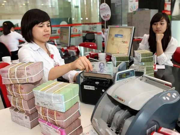 Giao dịch tại ngân hàng. (Ảnh: Trần Viêt/TTXVN)