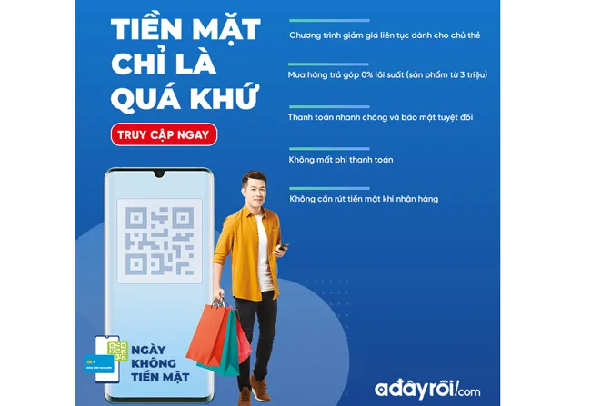 Adayroi khuyến mãi khủng Ngày không dùng tiền mặt 16-6