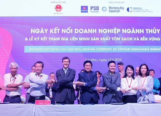 Ký kết tham gia liên minh sản xuất tôm sạch và bền vững