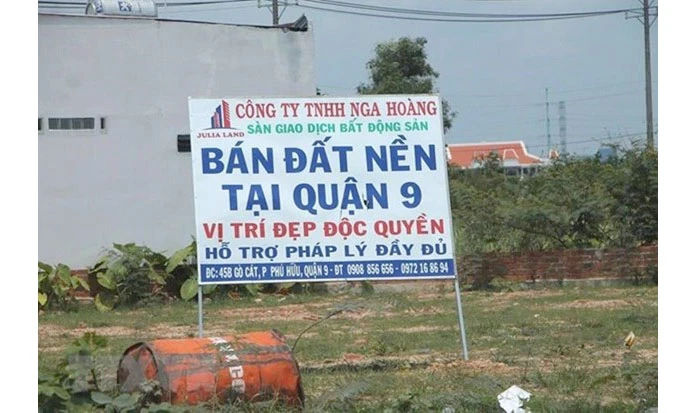 Đất nền được giao bán tại Thành phố Hồ Chí Minh. (Ảnh chỉ có tính chất minh họa. Nguồn: TTXVN)