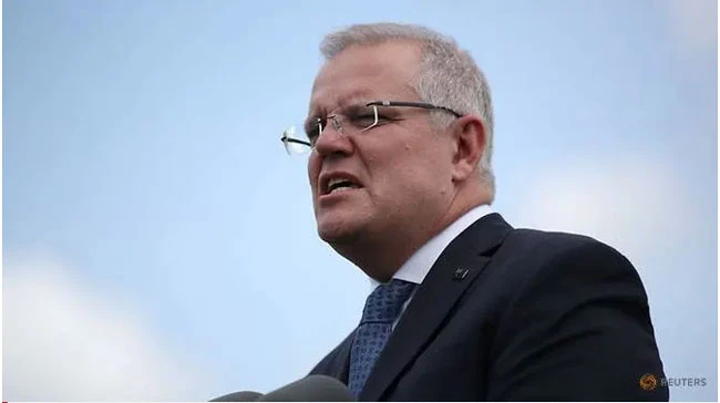 Thủ tướng Australia Scott Morrison phát biểu trong cuộc họp báo Sydney Ảnh REUTERS