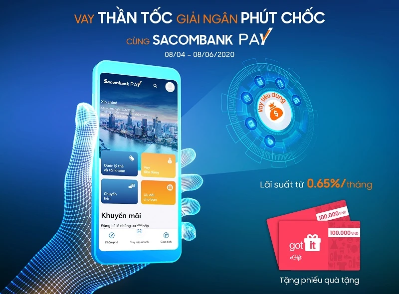 Nhận quà tặng khi vay tiêu dùng trên Sacombank Pay