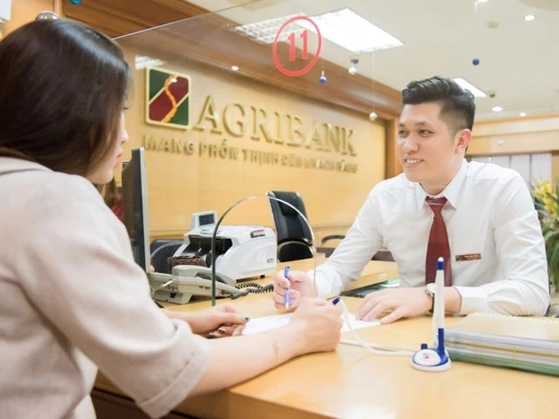 Giao dịch tại Agribank. (Ảnh: CTV/Vietnam+)