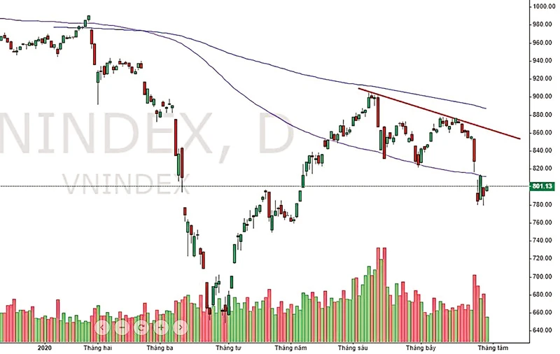 VNIndex thể hiện rằng thị trường đã đạt đỉnh trước khi kết quả kinh doanh quý II được công bố. Các thông tin này sau đó đã không đủ sức nâng đỡ thị trường tránh khỏi tác động từ sự bùng phát trở lại của dịch Covid-19.