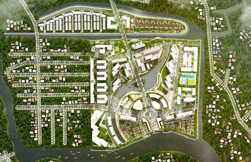 Quy hoạch tổng thể dự kiến khu đô thị Mizuki Park – 26ha. 