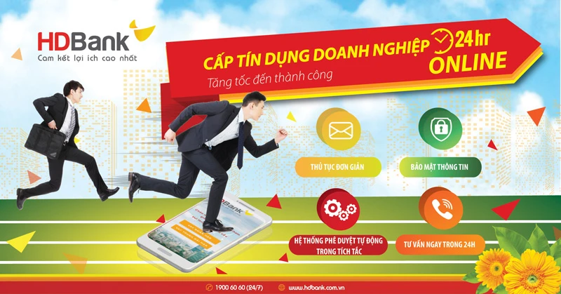 Doanh nghiệp vay tín dụng online 24/7 tại HDBank