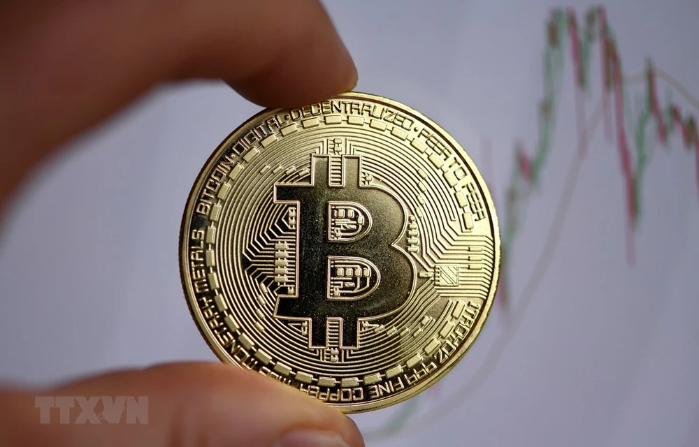 Đồng Bitcoin tại Dortmund, miền tây nước Đức. (Ảnh: AFP/TTXVN)