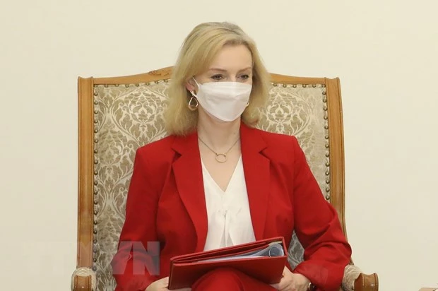 Bộ trưởng Thương mại Quốc tế Vương quốc Anh Elizabeth Truss. (Ảnh: Văn Điệp/TTXVN)