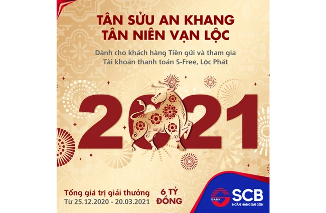 SCB khuyến mại 6 tỷ đồng cùng “Tân Sửu an khang – Tân niên vạn lộc”