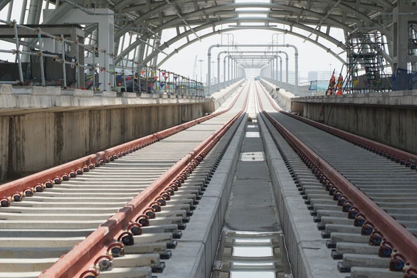 Gói thầu CP2 đoạn trên cao tuyến metro số 1 - Ảnh: ĐỨC PHÚ