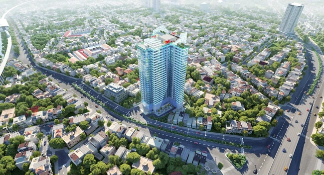 Những viên gạch gốm được sử dụng tinh tế tại TNR Goldmark City