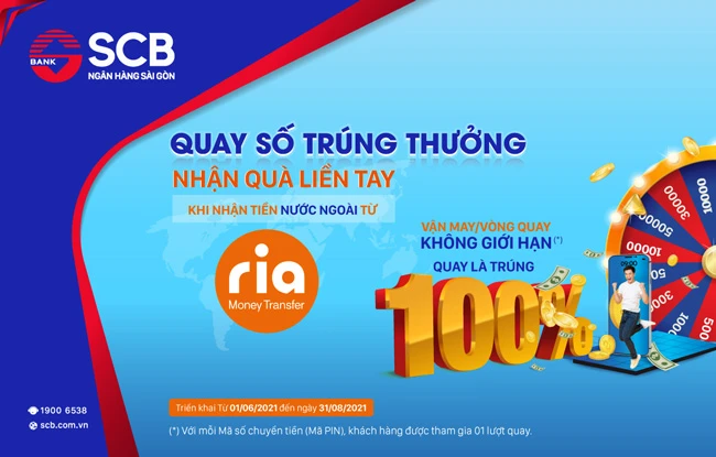 “Quay số trúng thưởng – Nhận quà liền tay” cùng RIA và SCB