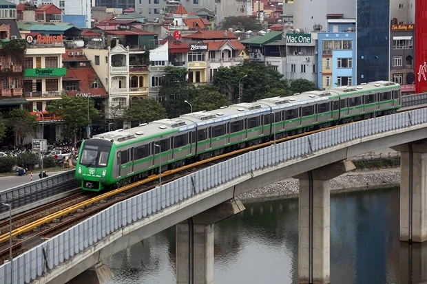 Dự án đường sắt đô thị Cát Linh-Hà Đông chuẩn bị được đưa vào vận hành khai thác. (Ảnh: TTXVN)