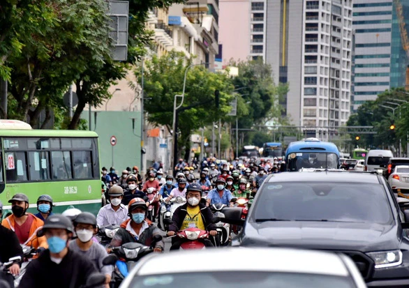 Đường Trường Chinh, quận Tân Bình, TP.HCM thường xuyên xảy ra tình trạng ùn tắc - Ảnh: NGỌC PHƯỢNG