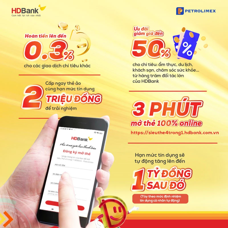 Bật mí cách hoàn nhiều tiền nhất khi dùng thẻ HDBank Petrolimex 4 trong 1 ảnh 3 Bật mí cách hoàn nhiều tiền nhất khi dùng thẻ HDBank Petrolimex 4 trong 1 ảnh 3