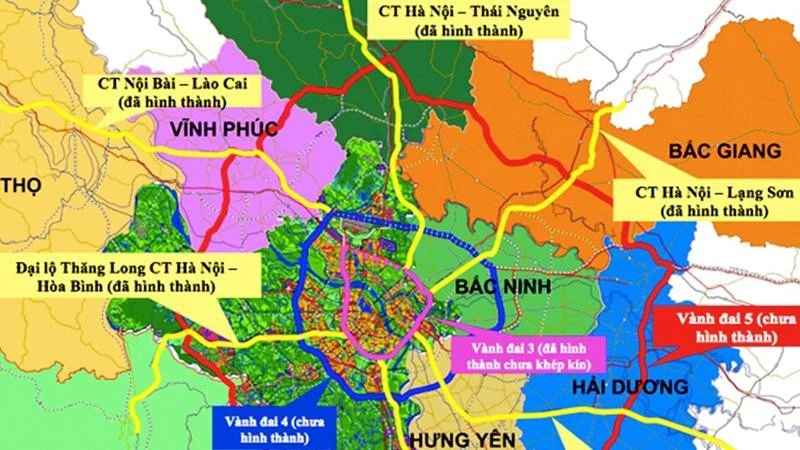 Tuyến đường vành đai 4. (Ảnh: NGỌC ANH)