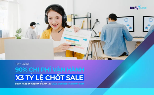 Tiết kiệm 90% chi phí vận hành tổng đài và X3 tỷ lệ chốt sale cho ngành du lịch với Call Center tích hợp CRM