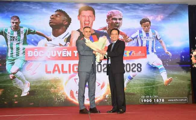 Đại diện Ban tổ chức LALIGA và SCTV giới thiệu bản quyền phát sóng LALIGA 