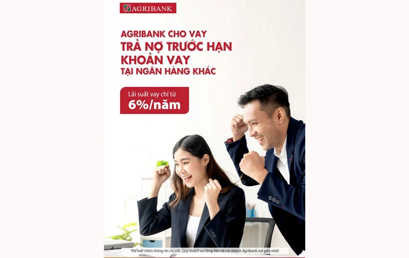 Agribank cho vay trả nợ trước hạn khoản vay tại các ngân hàng khác