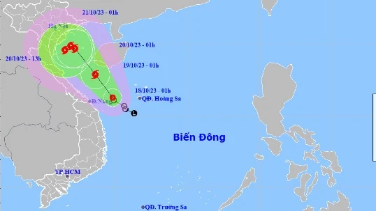 Áp thấp nhiệt đới cách quần đảo Hoàng Sa khoảng 200km về phía Tây, giật cấp 9