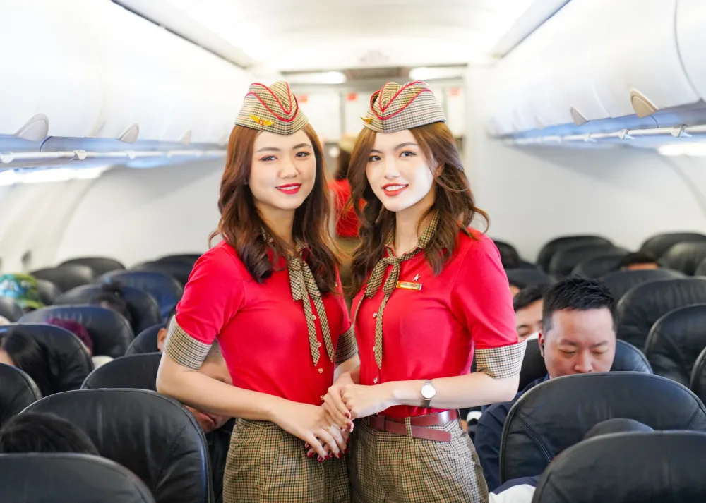 Tiếp viên hàng không Vietjet.