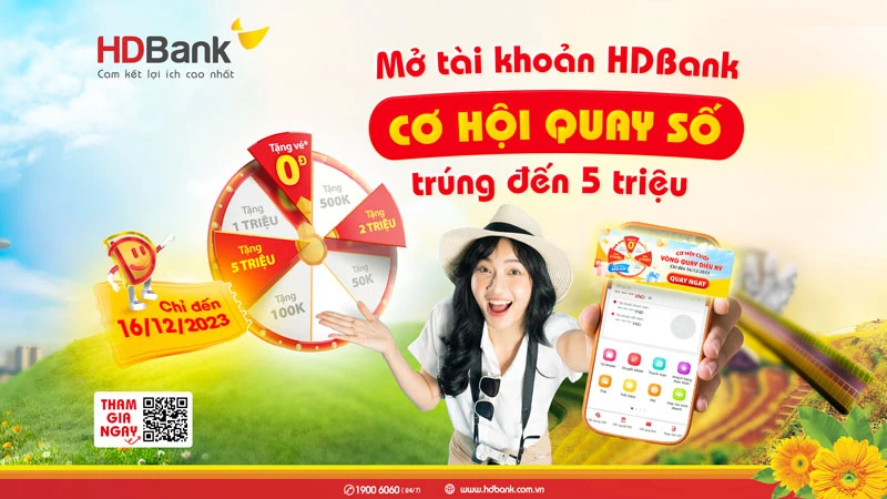 Cơ hội cuối để dễ dàng nhận về các giải thưởng hoàn tiền may mắn của HDBank