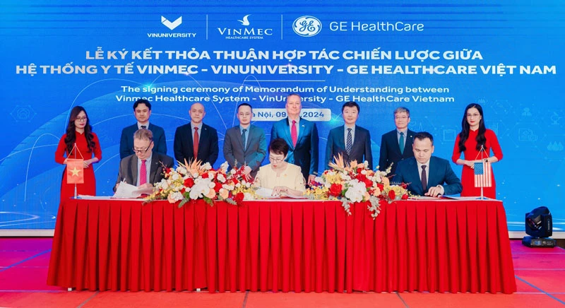 Lễ ký kết thỏa thuận hợp tác chiến lược giữa Vinmec, VinUniversity, GE Healthcare