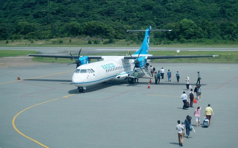 Đường bay đến Côn Đảo hiện chỉ còn mỗi VASCO khai thác bằng dòng máy bay ATR72. (Ảnh: PV/Vietnam+) 