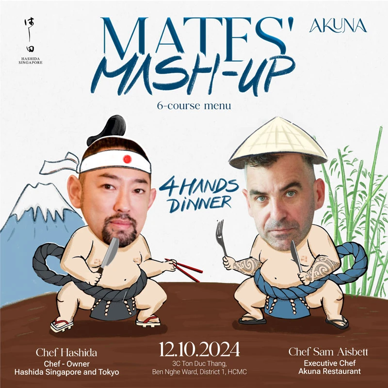 Bữa tiệc ẩm thực Chef Sam Aisbett và Chef Kenjiro 'Hatch' Hashida