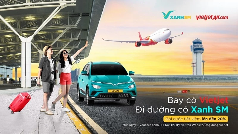 Vietjet và Xanh SM hợp tác ra mắt taxi đón sân bay