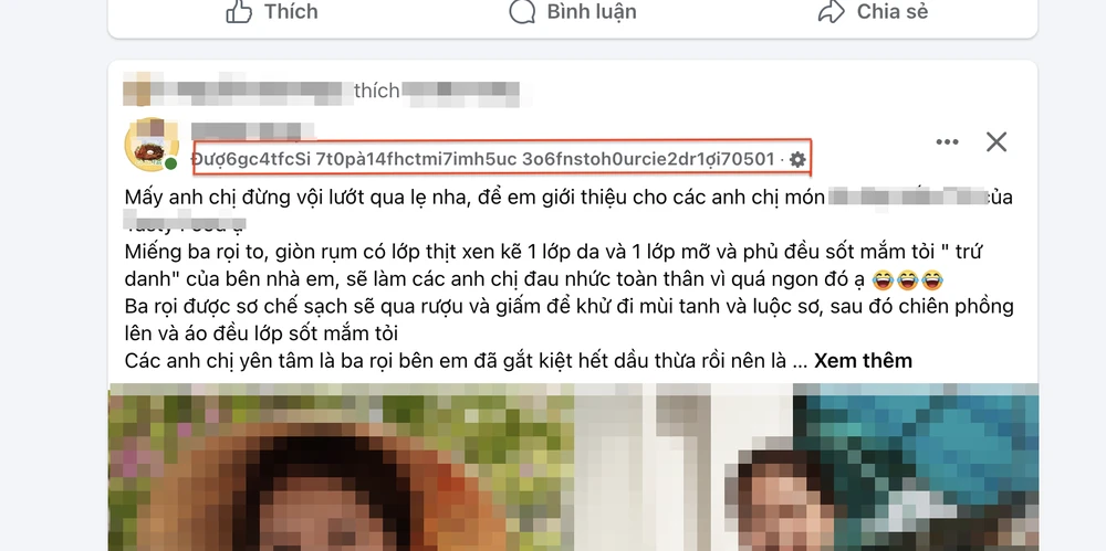 Lỗi hiển thị lạ trên Facebook. (Ảnh chụp màn hình)