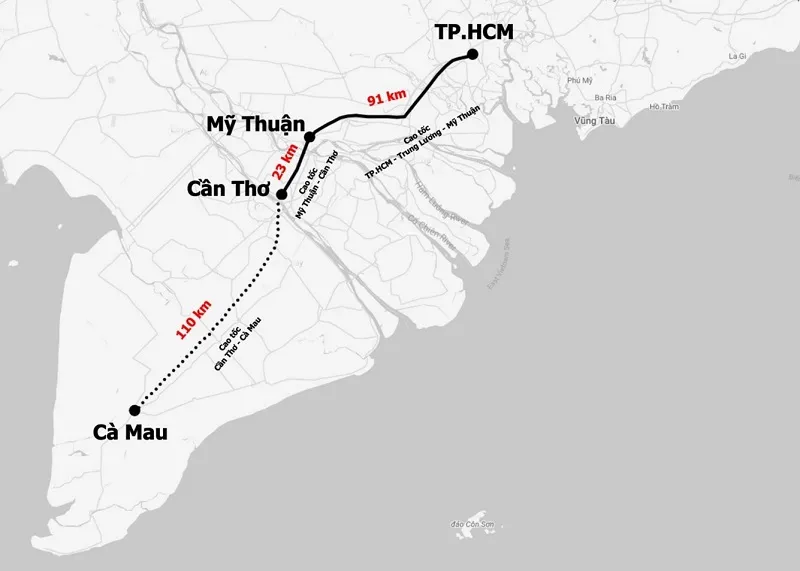 Tuyến cao tốc Cần Thơ - Cà Mau với tổng mức đầu tư khoảng 27.523 tỷ đồng được chia thành 2 dự án thành phần: Cần Thơ - Hậu Giang dài hơn 37 km và Hậu Giang - Cà Mau dài hơn 73 km Picture1 (1).jpg