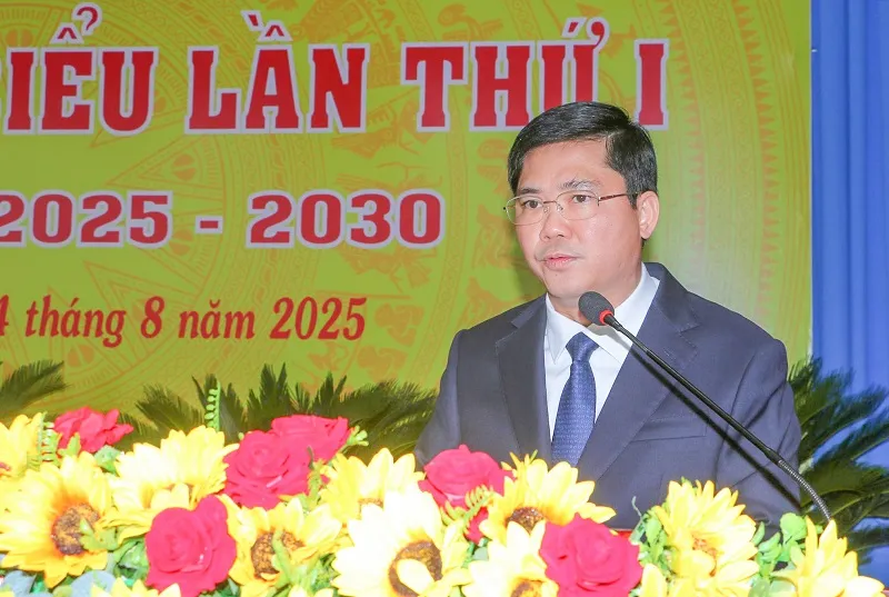 Ông Nguyễn Tuấn Anh, Phó Bí thư Thành ủy, Trưởng đoàn Đại biểu Quốc hội TP Cần Thơ phát biểu tại đại hội Anh 2 My tu.jpg