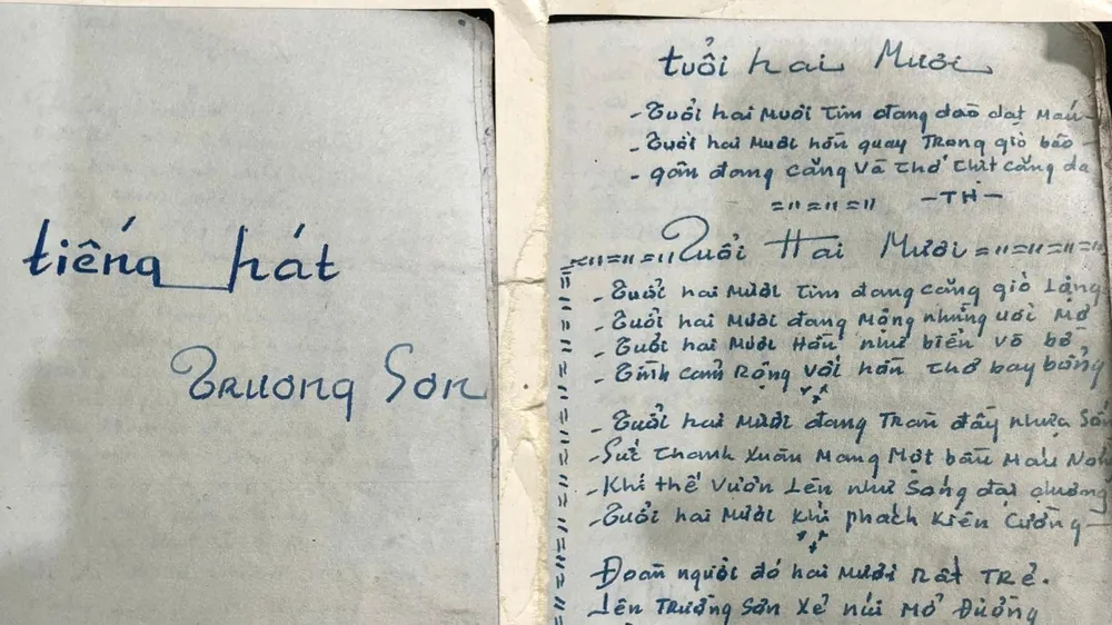 Một phần trang nhật ký bằng thơ trong Tiếng hát Trường Sơn. LongDai12.jpg