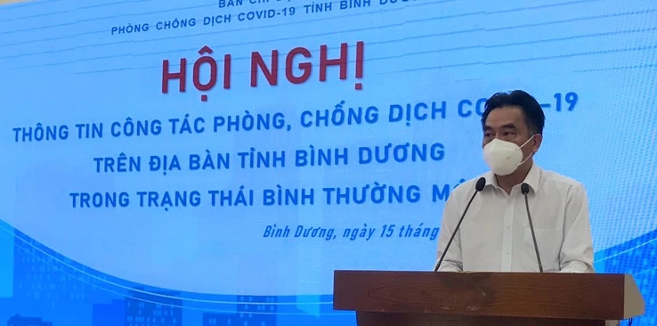 Ông Nguyễn Lộc Hà, Phó Chủ tịch UBND tỉnh Bình Dương thông tin về kế hoạch trở lại trạng thái bình thường mới của tỉnh Bình Dương