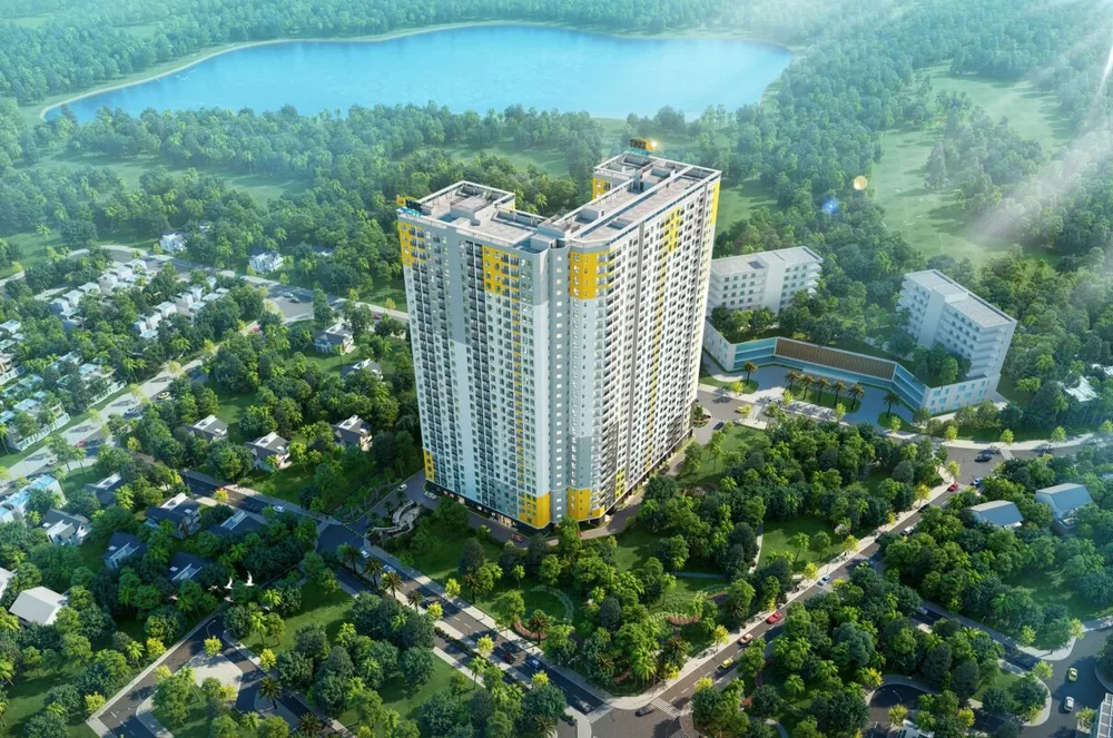 Phối cảnh dự án Bcons City – Tháp Green Topaz thuộc khu đô thị Bcons City quy mô 4,4ha, đang thu hút sự quan tâm của người dân