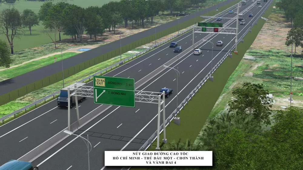 Phối cảnh đường Vành đai 4 TPHCM, đoạn qua địa bàn tỉnh Bình Dương