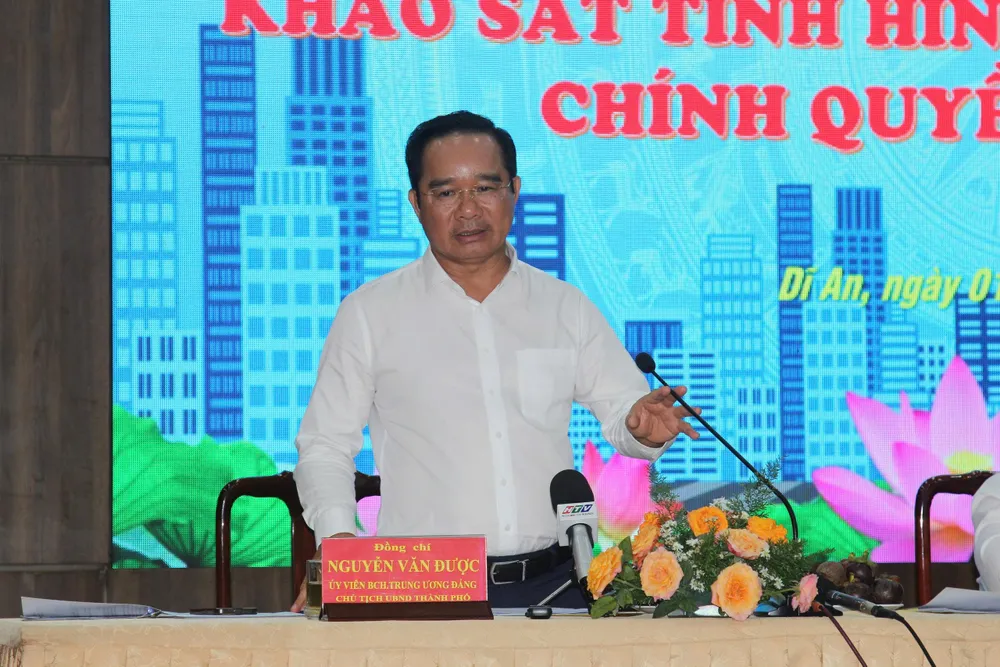 Chủ tịch UBND TPHCM phát biểu tại buổi làm việc với Đảng ủy, UBND phường Dĩ An 04.jpg