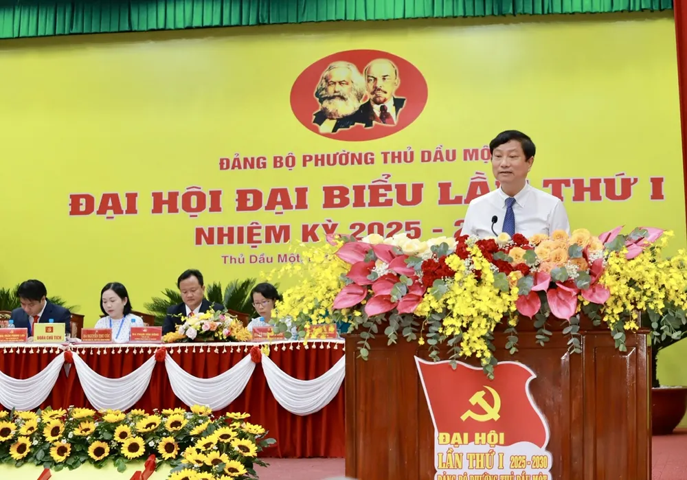 Chủ tịch HĐND TPHCM Võ Văn Minh phát biểu tại đại hội. Ảnh: XUÂN TRUNG z6905478989165_a0c10430410d765b086a39bb35cdb3fe.jpg