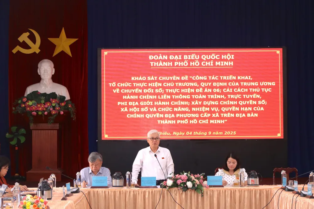 Đồng chí Nguyễn Văn Lợi phát biểu tại buổi khảo sát z6975867687237_5c3056e069c708f1299d3a4a6e283c7a.jpg