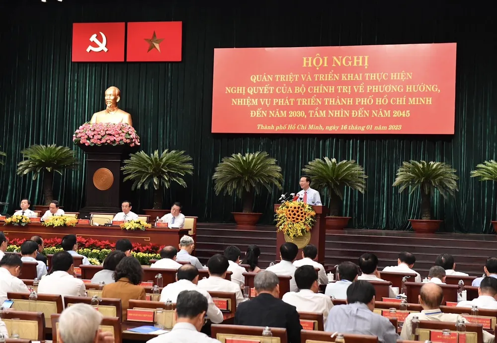 Thường trực Ban Bí thư Võ Văn Thưởng phát biểu chỉ đạo hội nghị. Ảnh: VIỆT DŨNG Thường trực Ban Bí thư Võ Văn Thưởng phát biểu chỉ đạo hội nghị. Ảnh: VIỆT DŨNG