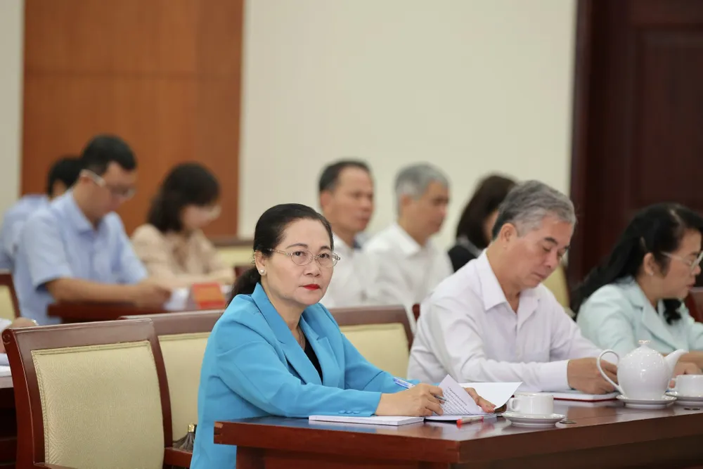 Chủ tịch HĐND TPHCM Nguyễn Thị Lệ dự hội nghị. Ảnh: DŨNG PHƯƠNG Chủ tịch HĐND TPHCM Nguyễn Thị Lệ dự hội nghị. Ảnh: DŨNG PHƯƠNG